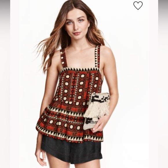 H&M patterned bohemian tribal top - Picture 1 of 6
